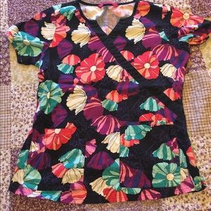Floral scrub shirt
